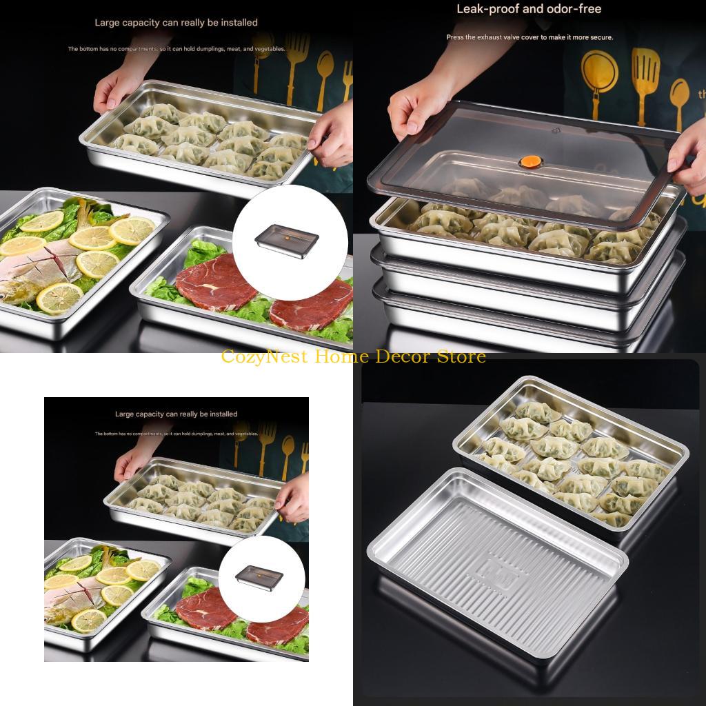 Kitchen Baking Storage Containers - Recipiente bandeja cozinha multiuso aço inoxidável