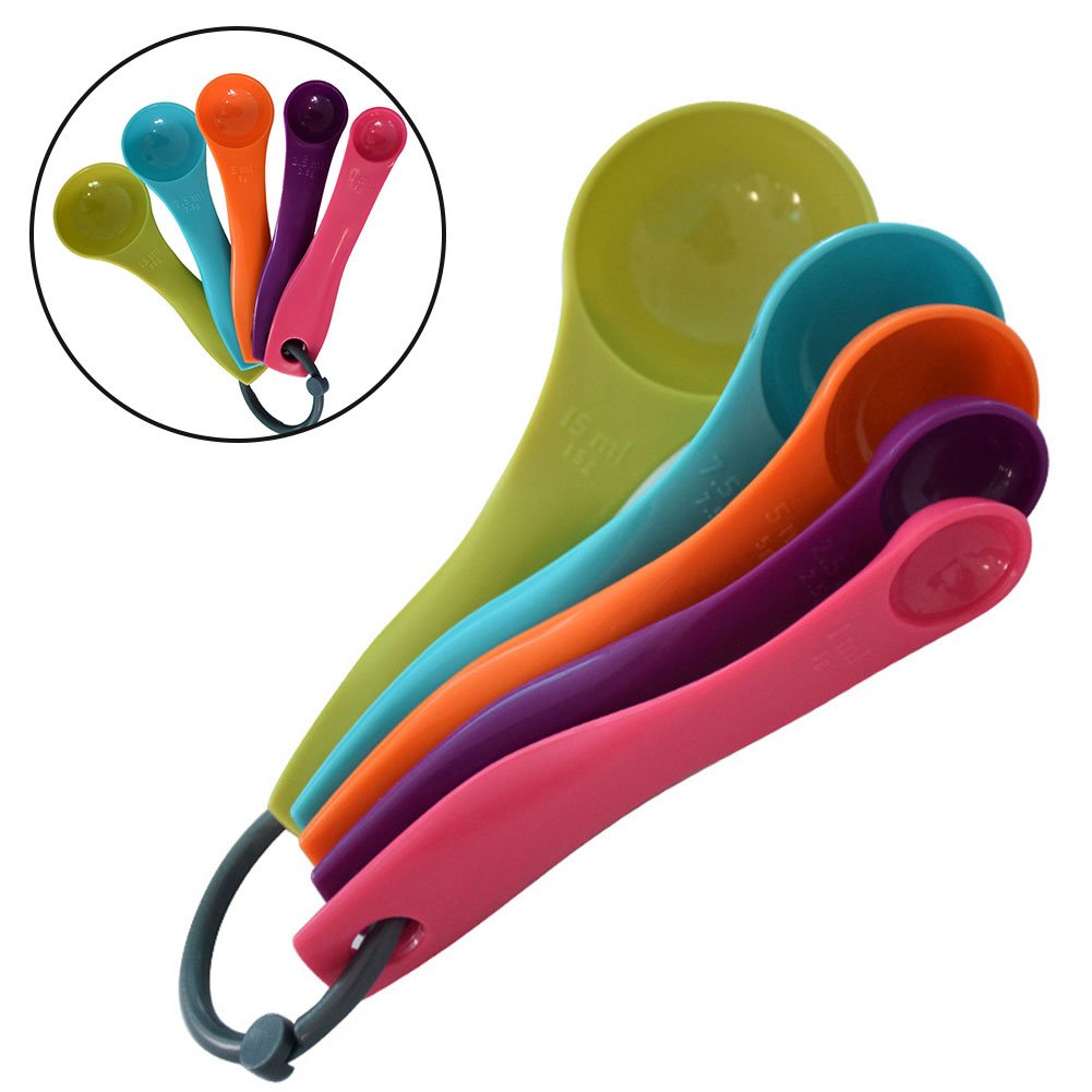 Kitchen Baking Utensil Set - 5-piece colorido colher de óleo de