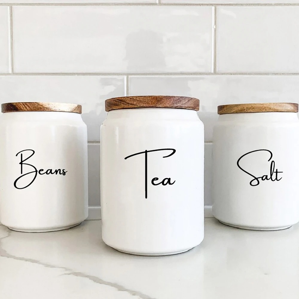 Kitchen Baking Quotes - Etiquetas Adesivas Impermeáveis para Organização de