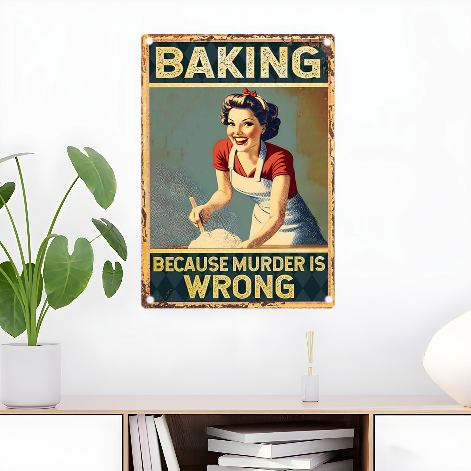 Kitchen Baking Quotes - Placa Decorativa de Metal Vintage com