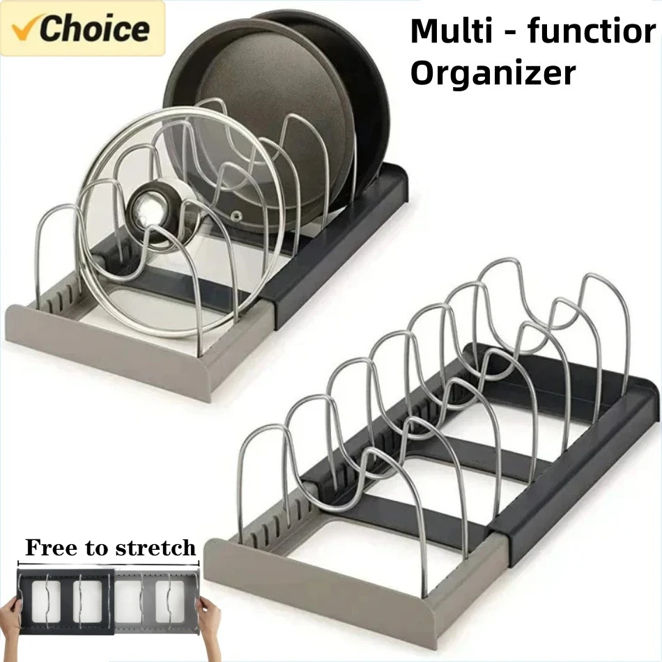 Kitchen Baking Pan Organizer - 1pc rack de pote telescópico de