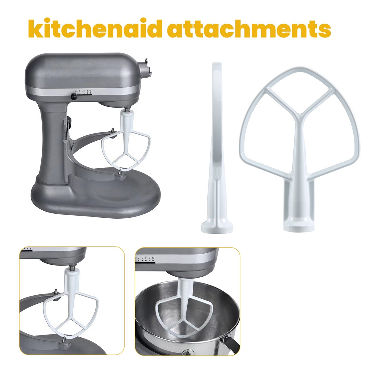 Kitchenaid Baking Set - Batedor Plano Revestido Doings K5AB K5SS