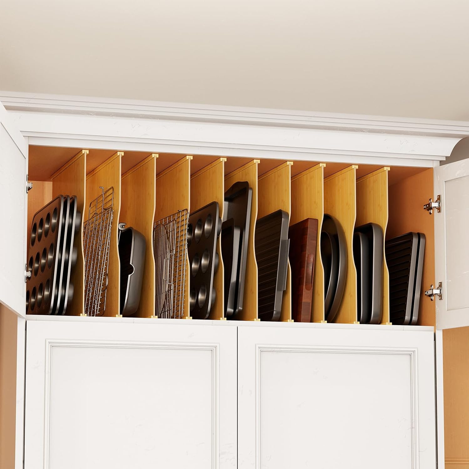 Kitchen Baking Organization - Pacote com 10 Divisores de Bambu