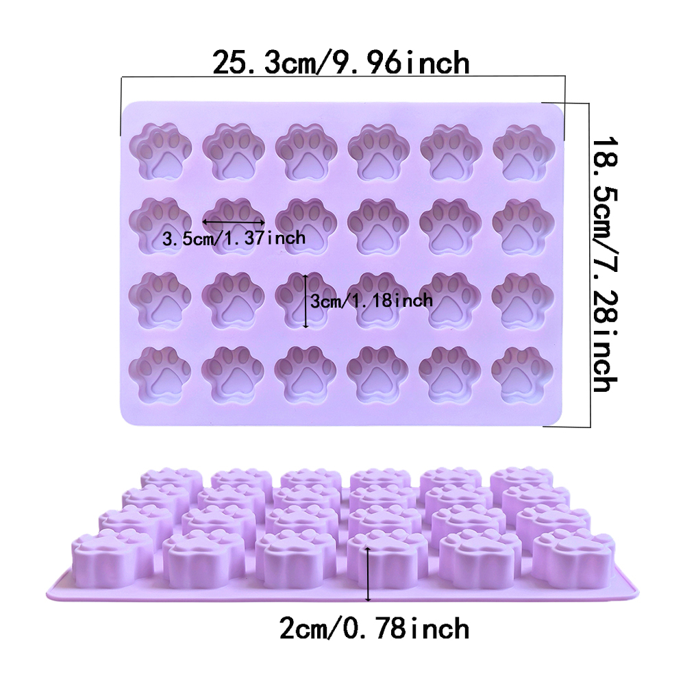 1pc 24 buraco forma de pata de - Silicone Cake Mold avaliação e preço