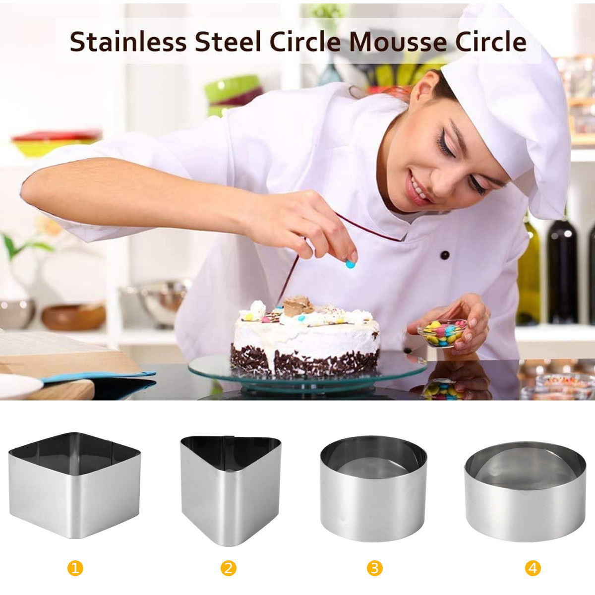 4 Peças de Moldes de Bolo em A - Kitchen Baking Cake avaliação e preço