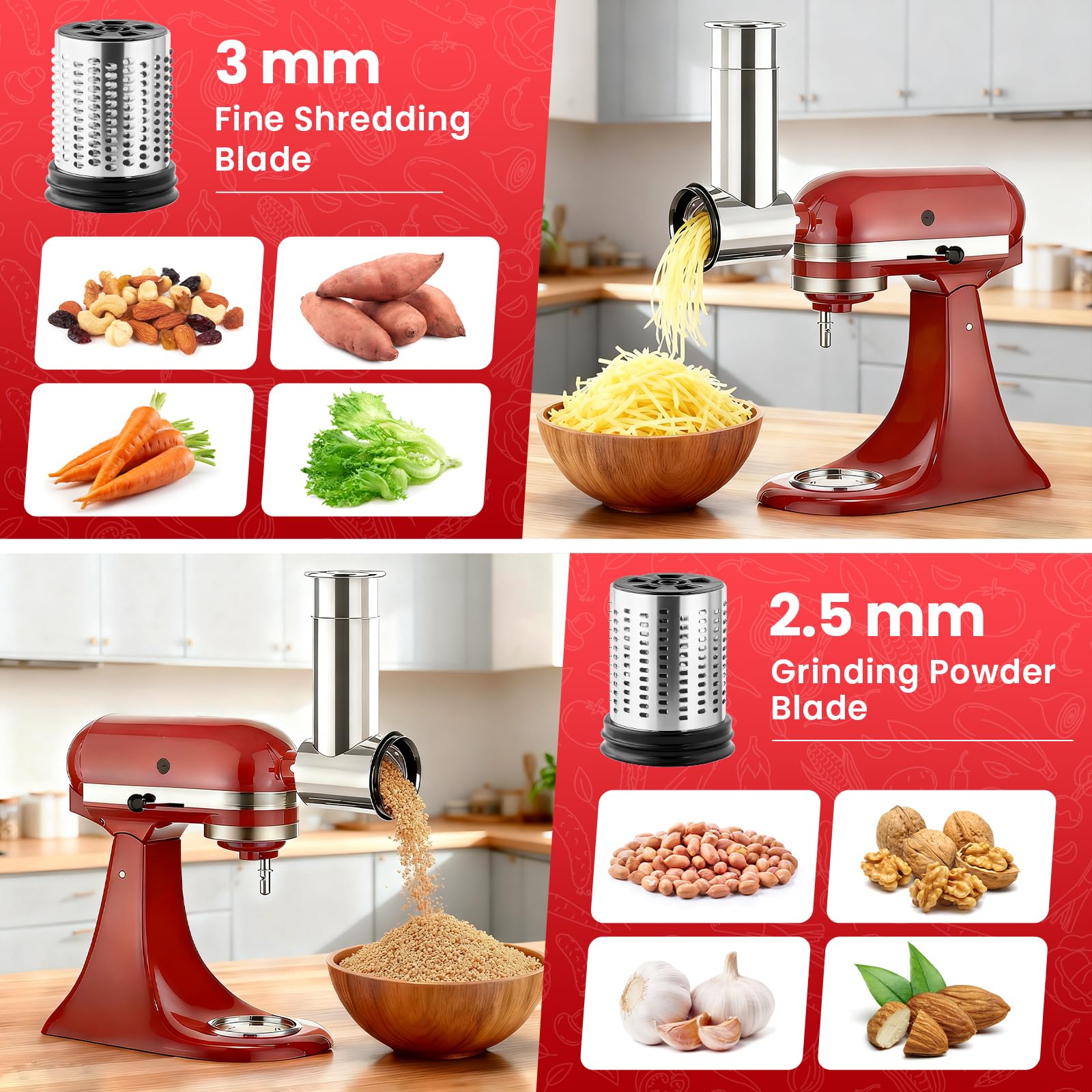 Ralador de Queijo e Picador de - Kitchenaid Baking Set avaliação e preço